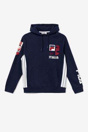 FILA Anders Hoodies Navy / White / Red,Mens Clothing | CA.JZCUDH795